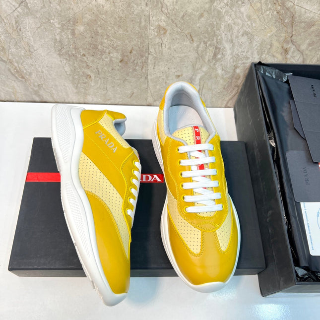 PRA AMERICA'S CUP SOFT RUBBER AND BIKE FABRIC SNEAKERS LIGHT YELLOW