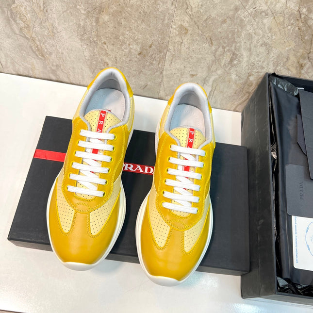 PRA AMERICA'S CUP SOFT RUBBER AND BIKE FABRIC SNEAKERS LIGHT YELLOW