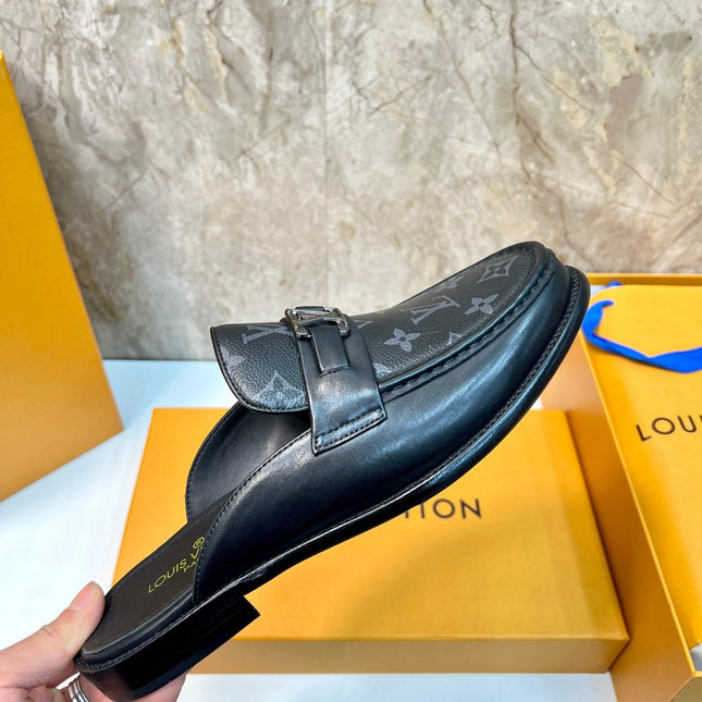 LV EASY MULE BLACK MONOGRAM CALFSKIN