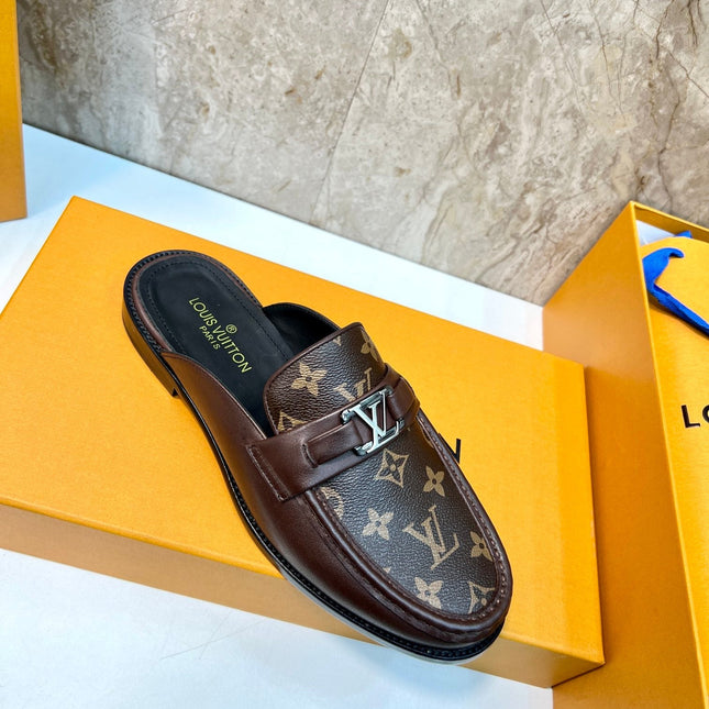 LV EASY MULE IN BROWN CHOCOLATE MONOGRAM CALFSKIN