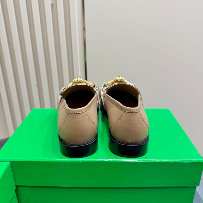 ASTAIRE LOAFER IN LIGHT BROWN CALFSKIN WITH GOLD HARDWARE