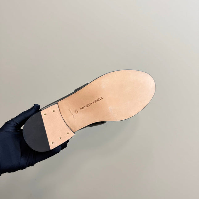 ASTAIRE LOAFER IN WHITE MIX BLACK CALFSKIN WITH GOLD HARDWARE