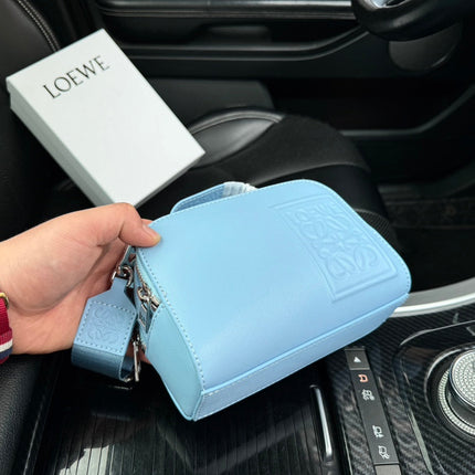 LOE MINI 18 CAMERA CROSS BODY BAG IN LIGHT BLUE CALFSKIN