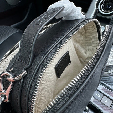 LOE MINI 18 CAMERA CROSS BODY BAG IN BLACK CALFSKIN