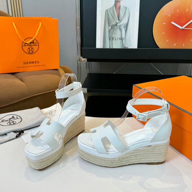 Elda espadrille 80 White Calfskin