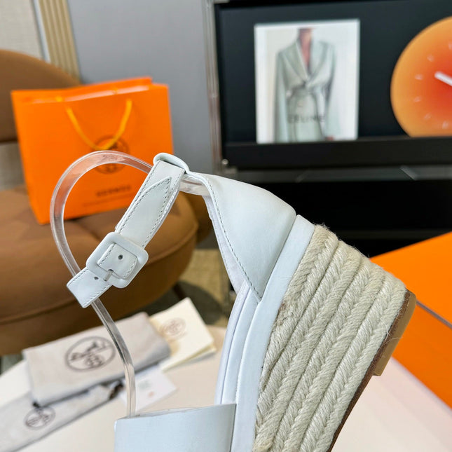 Elda espadrille 80 White Calfskin