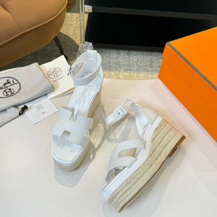 Elda espadrille 80 White Calfskin