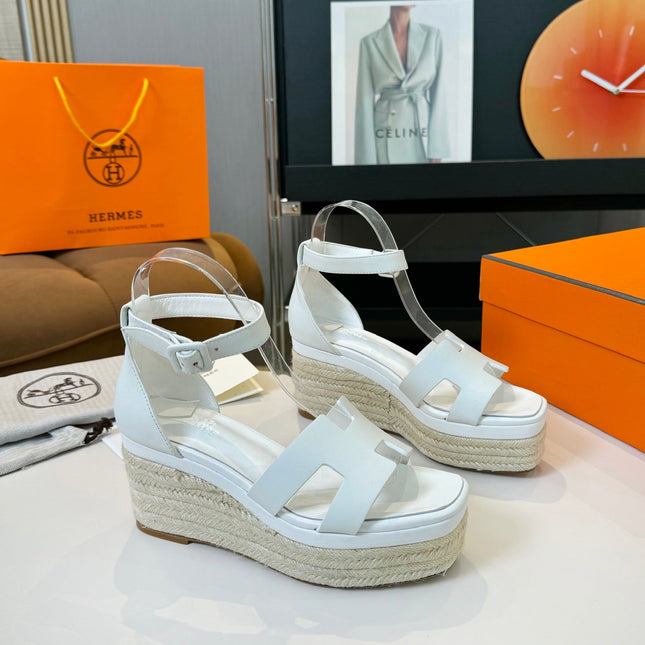 Elda espadrille 80 White Calfskin