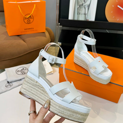 Elda espadrille 80 White Calfskin
