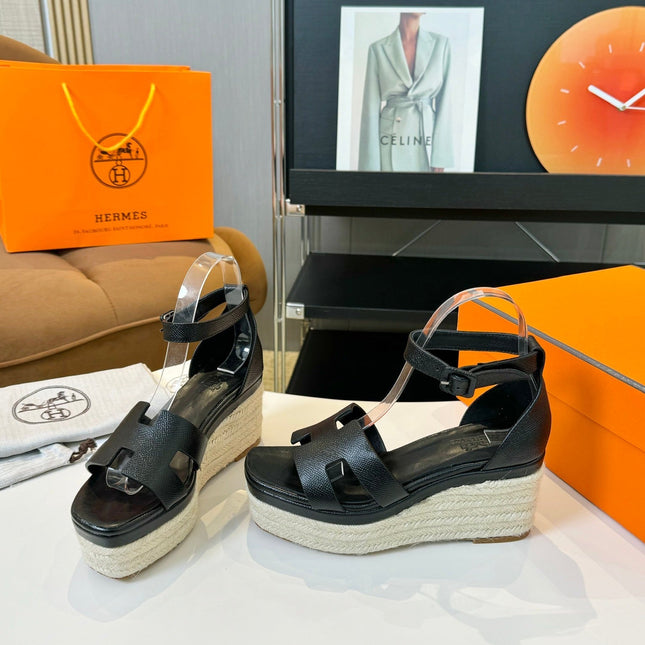 Elda espadrille 80 Black Epsom Calfskin