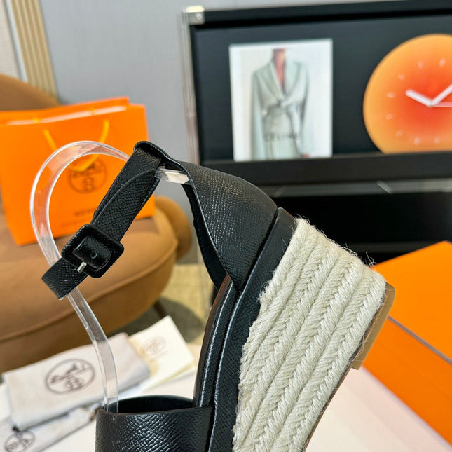 Elda espadrille 80 Black Epsom Calfskin