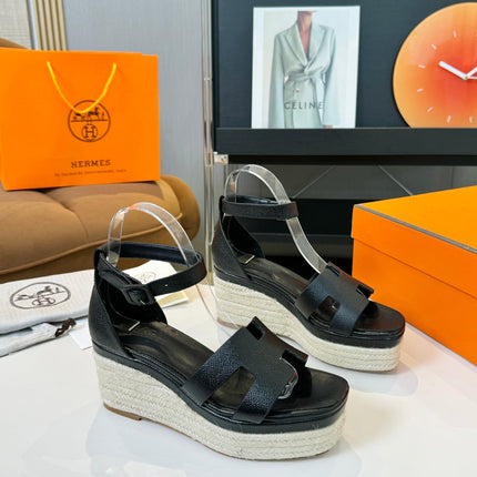 Elda espadrille 80 Black Epsom Calfskin