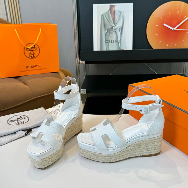 Elda espadrille 80 White Epsom Calfskin