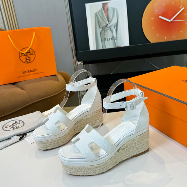 Elda espadrille 80 White Epsom Calfskin
