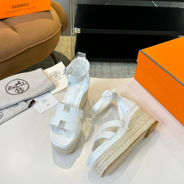 Elda espadrille 80 White Epsom Calfskin
