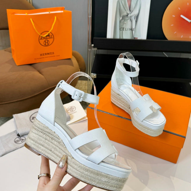 Elda espadrille 80 White Epsom Calfskin