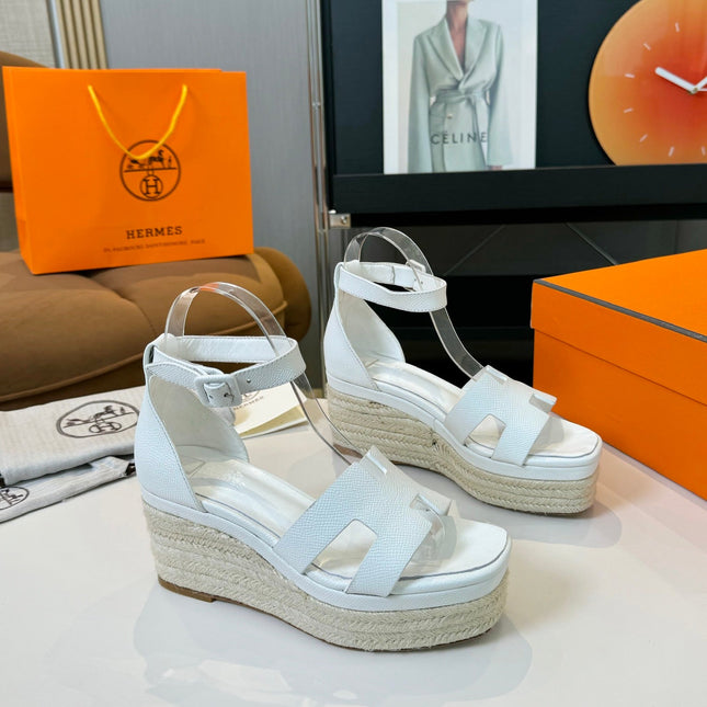 Elda espadrille 80 White Epsom Calfskin