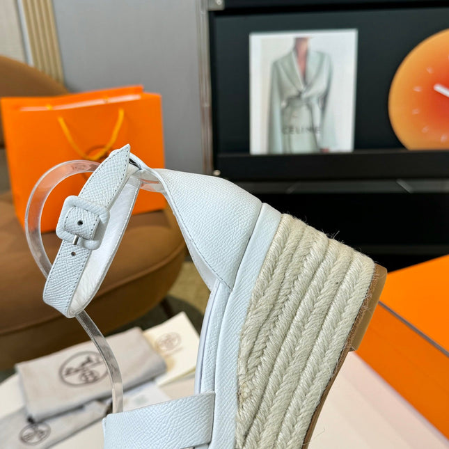 Elda espadrille 80 White Epsom Calfskin