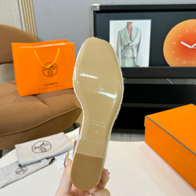 Elda espadrille 80 Orange Epsom Calfskin