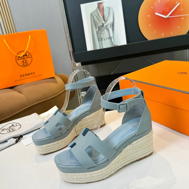 Elda espadrille 80 Baby Blue Epsom Calfskin