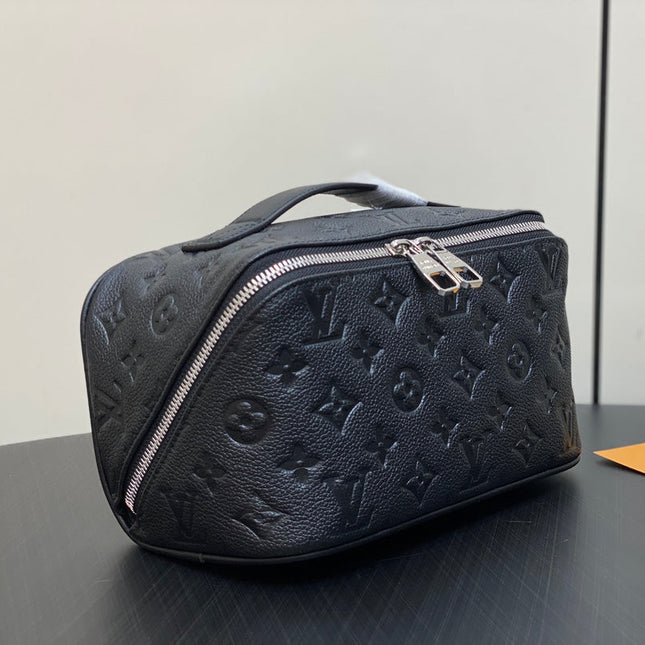 TOILETRY BAG 24 IN BLACK MONOGRAM EMBOSSED CALFSKIN