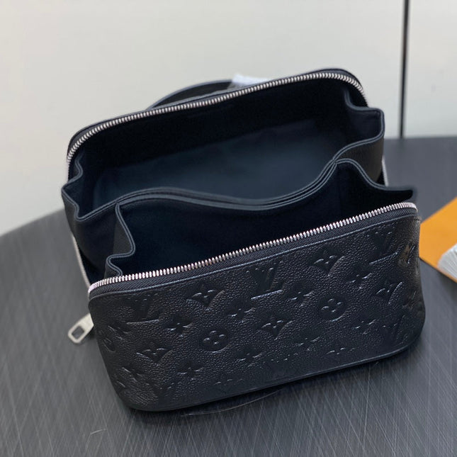 TOILETRY BAG 24 IN BLACK MONOGRAM EMBOSSED CALFSKIN
