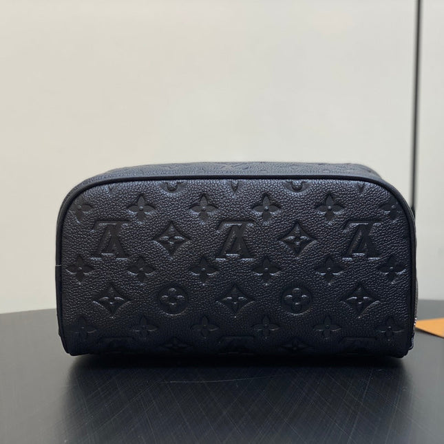 TOILETRY BAG 24 IN BLACK MONOGRAM EMBOSSED CALFSKIN