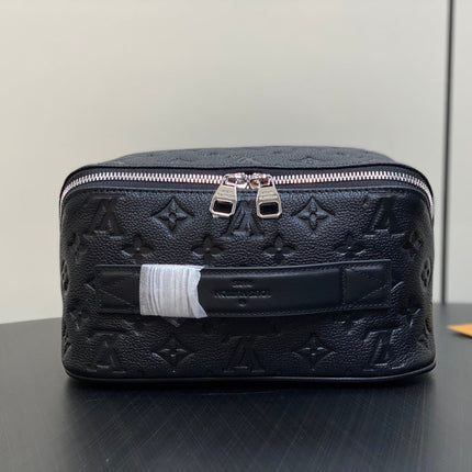 TOILETRY BAG 24 IN BLACK MONOGRAM EMBOSSED CALFSKIN