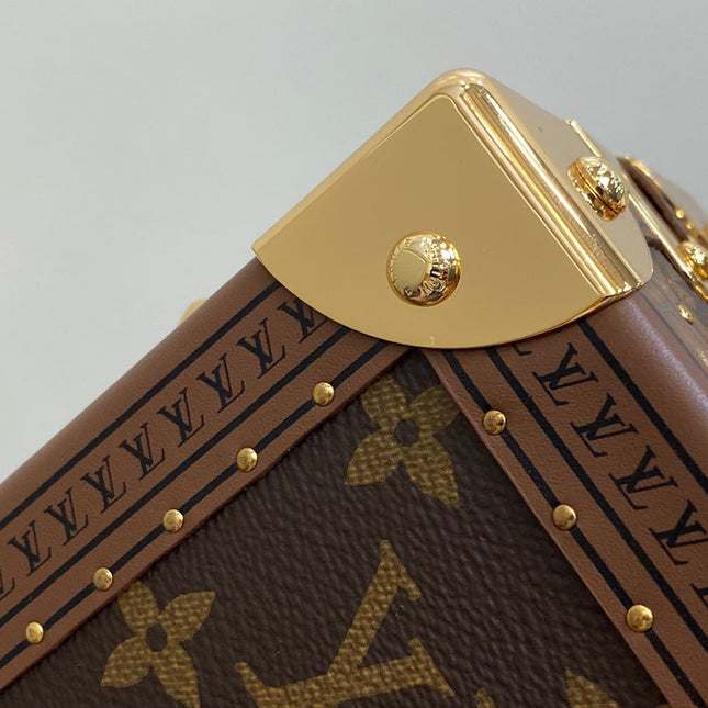 MINI SQUARE TRUNK 17 LEOPARD PRINT IN BROWN MONOGRAM CANVAS