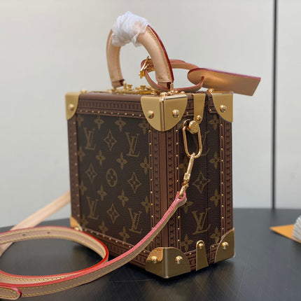 MINI SQUARE TRUNK 17 LEOPARD PRINT IN BROWN MONOGRAM CANVAS