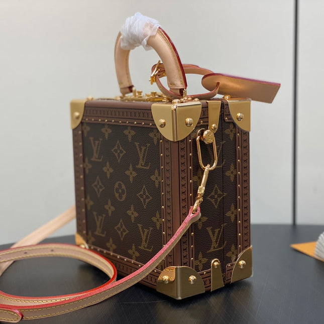 MINI SQUARE TRUNK 17 LEOPARD PRINT IN BROWN MONOGRAM CANVAS