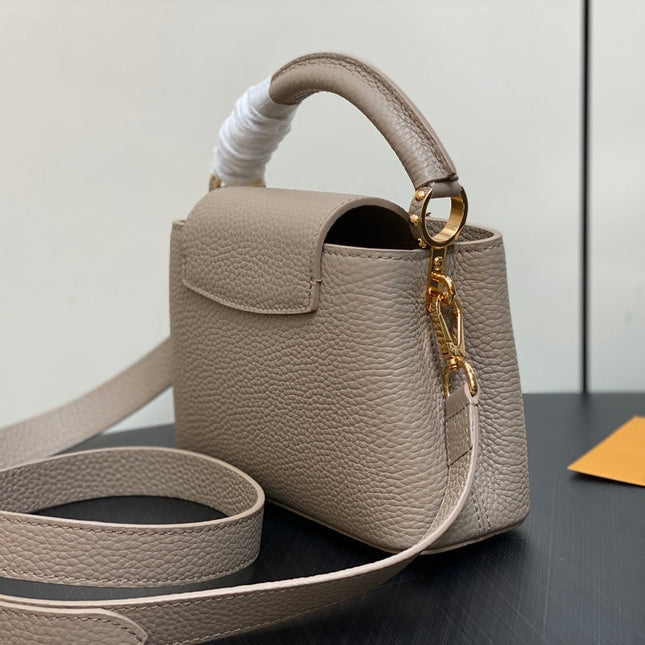 CAPUCINES MINI 21 IN KHAKI BROWN TAURILLON