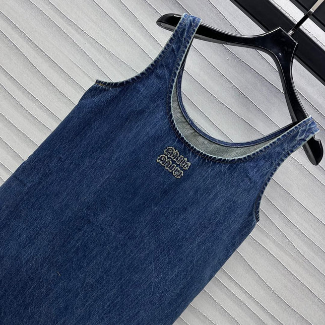 Miu Blue Denim Mini Dress