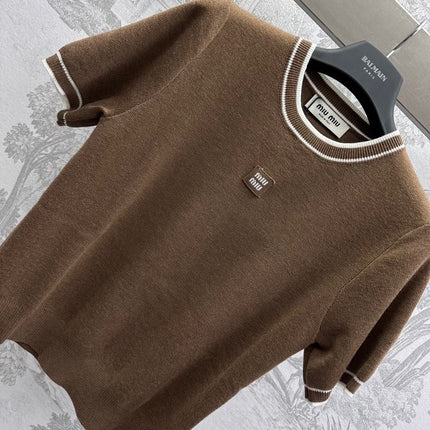Miu 25 T-Shirt Brown Wool 232023