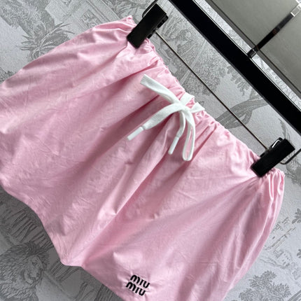 MIUMIU PLEATED DRAWSTRING MINI SKIRT 267800