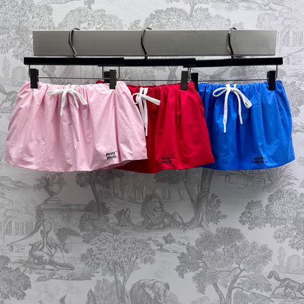 MIUMIU PLEATED DRAWSTRING MINI SKIRT 267801