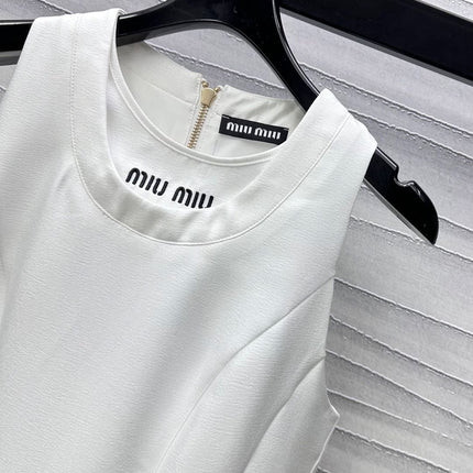 MIUMIU SLEEVELESS WHITE DRESS 267834