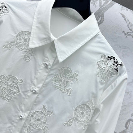 LV 25S EMBROIDERED HOLLOW SHIRT 264718