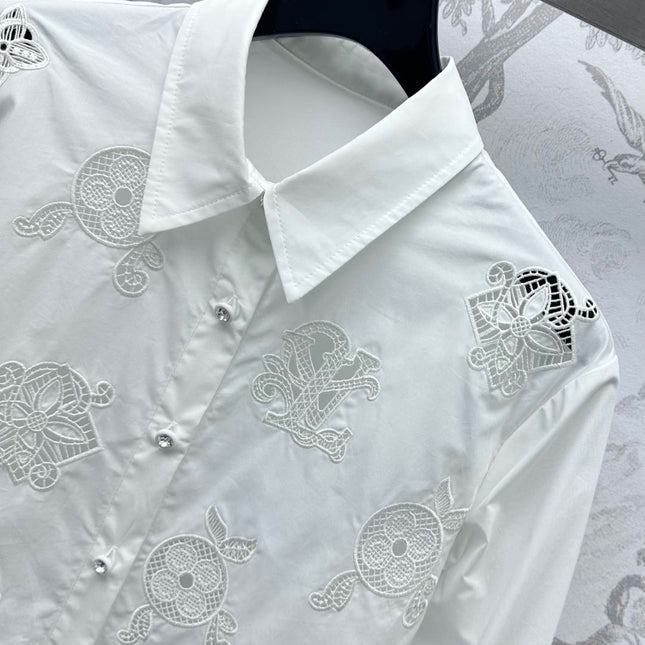 LV 25S EMBROIDERED HOLLOW SHIRT 264718