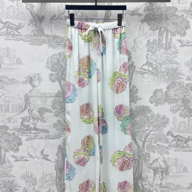 LV PRINTED STRAIGHT-LEG DRAWSTRING PANTS 267792