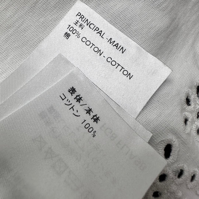 LV T-SHIRT WITH LACE-TRIMMED HEM