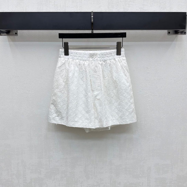 LV WHITE STRETCH SHORTS 263748