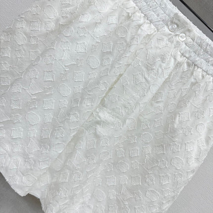 LV WHITE STRETCH SHORTS 263748