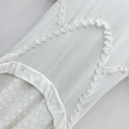 LV WHITE COTTON SHORT-SLEEVE DRESS 263735