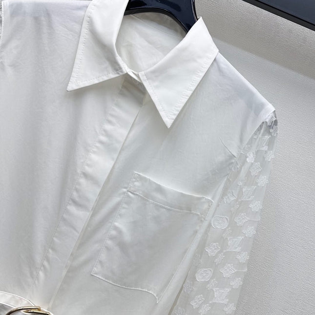 LV WHITE SHIRT DRESS WITH BELT 263740