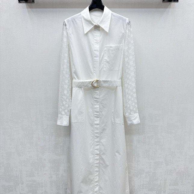 LV WHITE SHIRT DRESS WITH BELT 263740