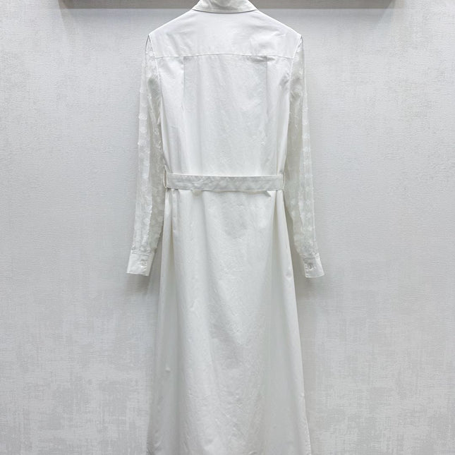 LV WHITE SHIRT DRESS WITH BELT 263740