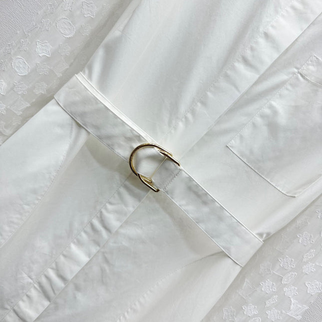 LV WHITE SHIRT DRESS WITH BELT 263740