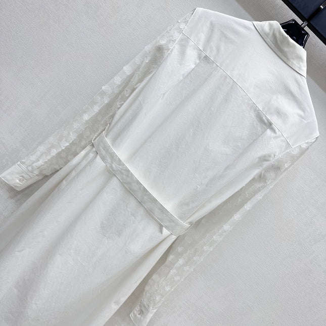 LV WHITE SHIRT DRESS WITH BELT 263740