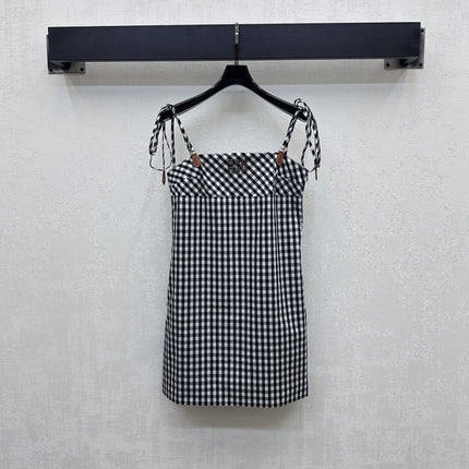 MIU 25S PLAID PINAFORE DRESS 264712